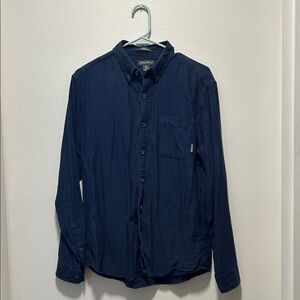 Eddie Bauer Classic Fit Dark Blue Casual Button-Down Shirt